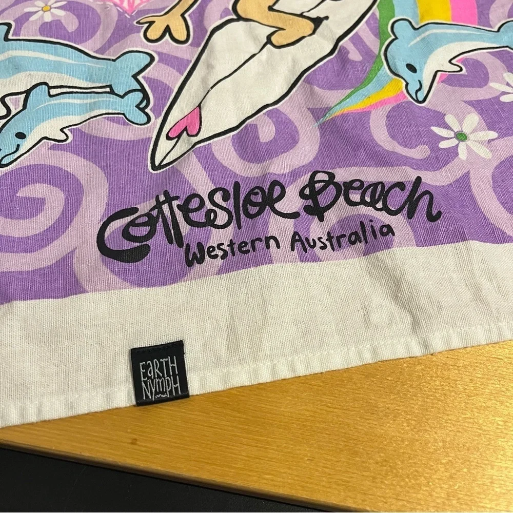 Earth Nymph Cottesloe Beach Australia Surfer Girl Travel Tea Dish Towel